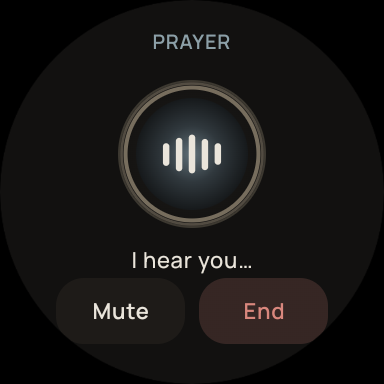 Actual CrossVox Wear OS voice prayer screen