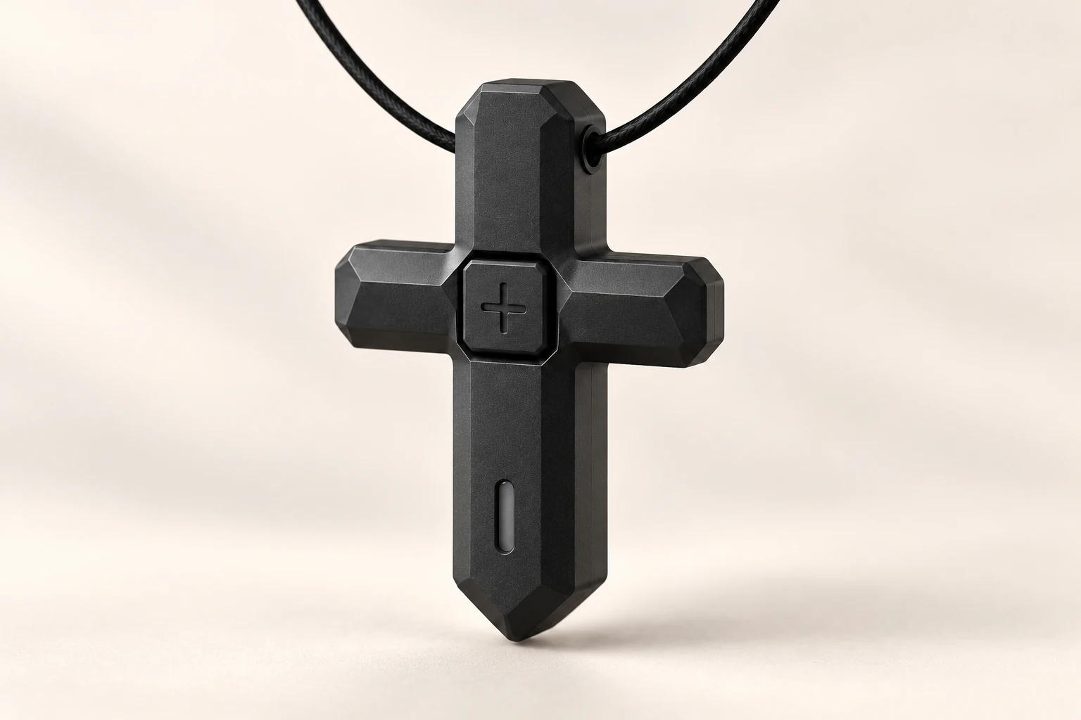 Black V1 cross pendant appearance visualization