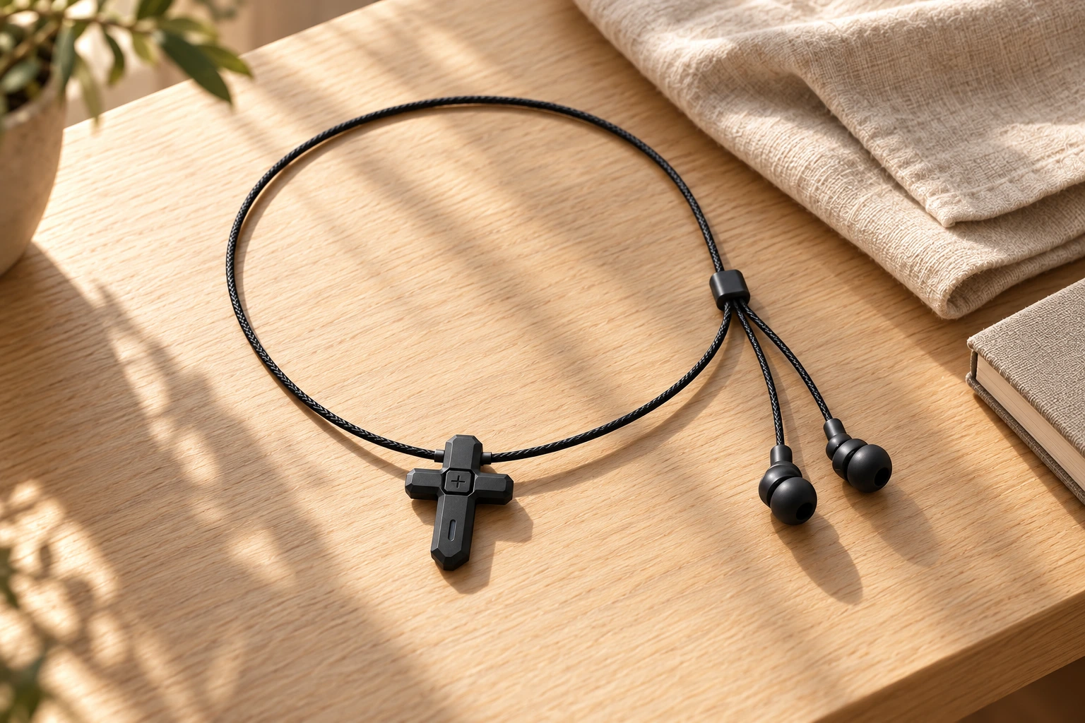 Complete Black V1 cross earphones with cord and two earbuds